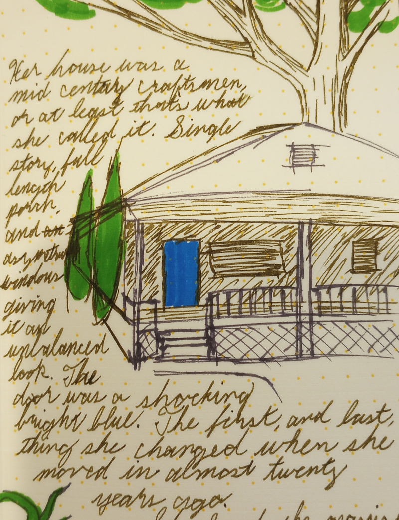 House with a blue door